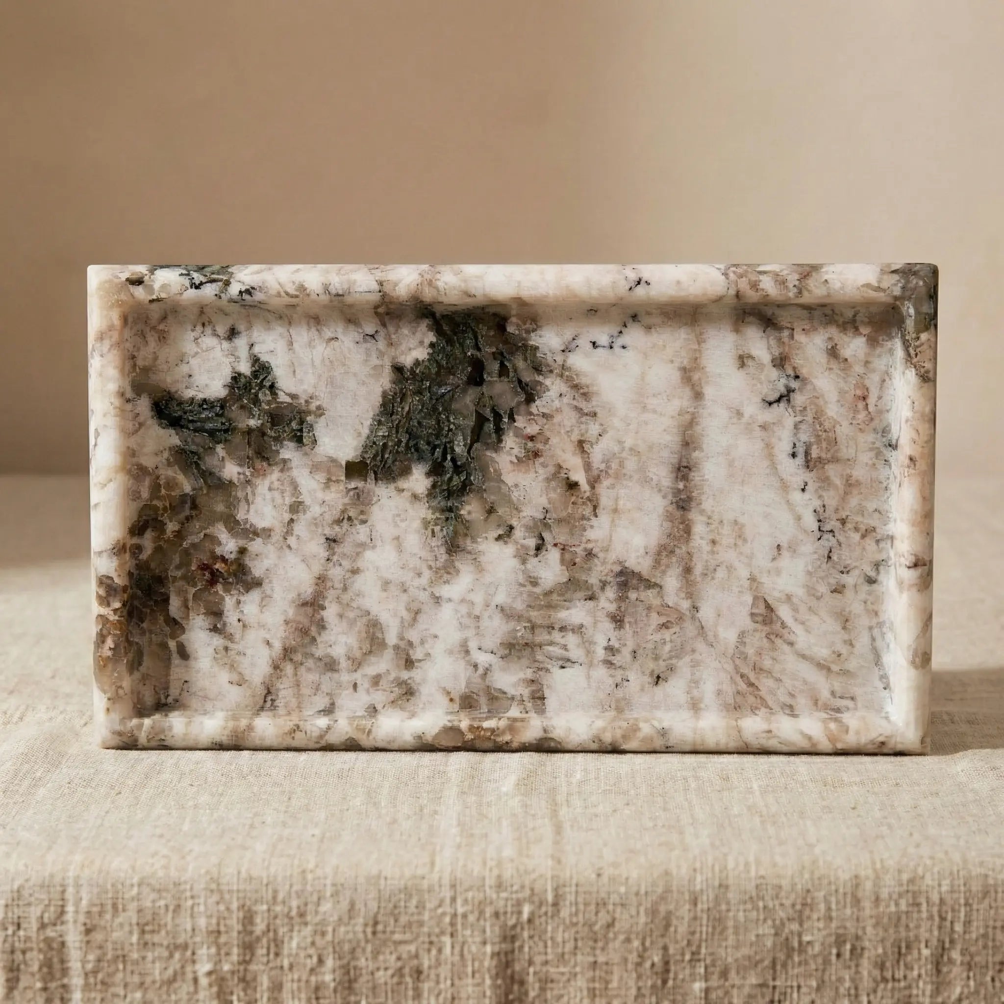 Luxury Marble Oval Tray handcrafted from 100% premium natural stone with unique forest patterns