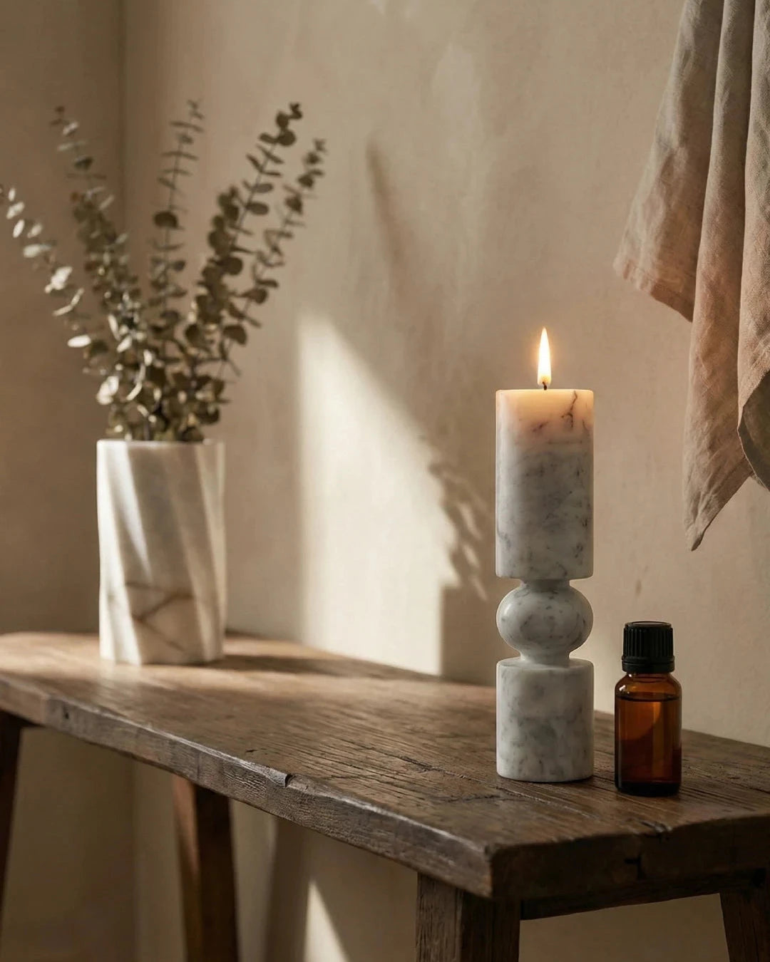 atural stone decor styled on a warm home tabletop