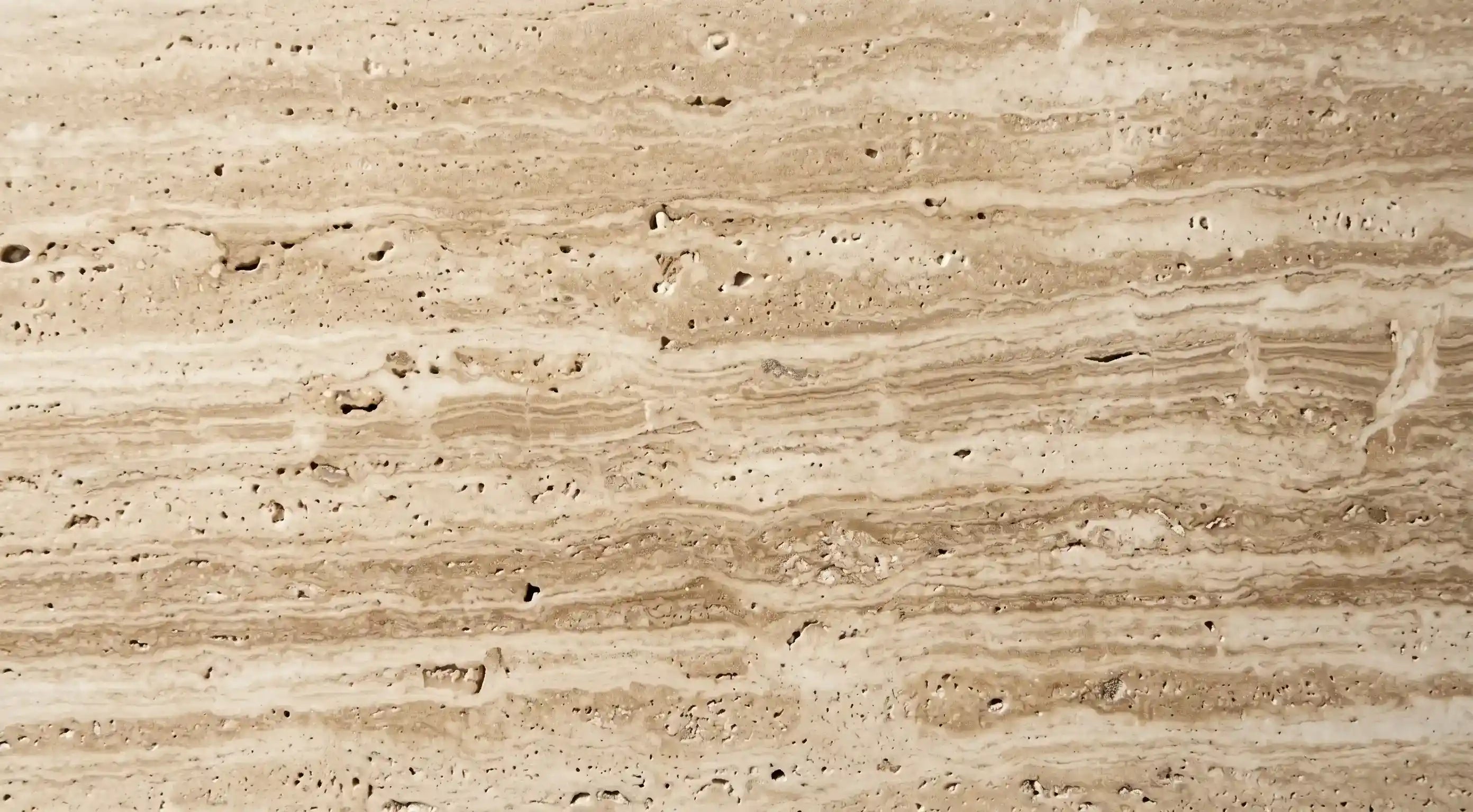 Natural travertine stone texture with warm beige banding