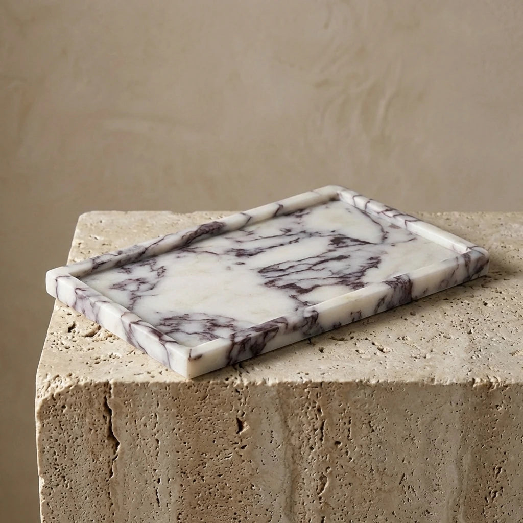 Viola Plateau Stage 100% natural Calacatta Viola purple marble stone tray