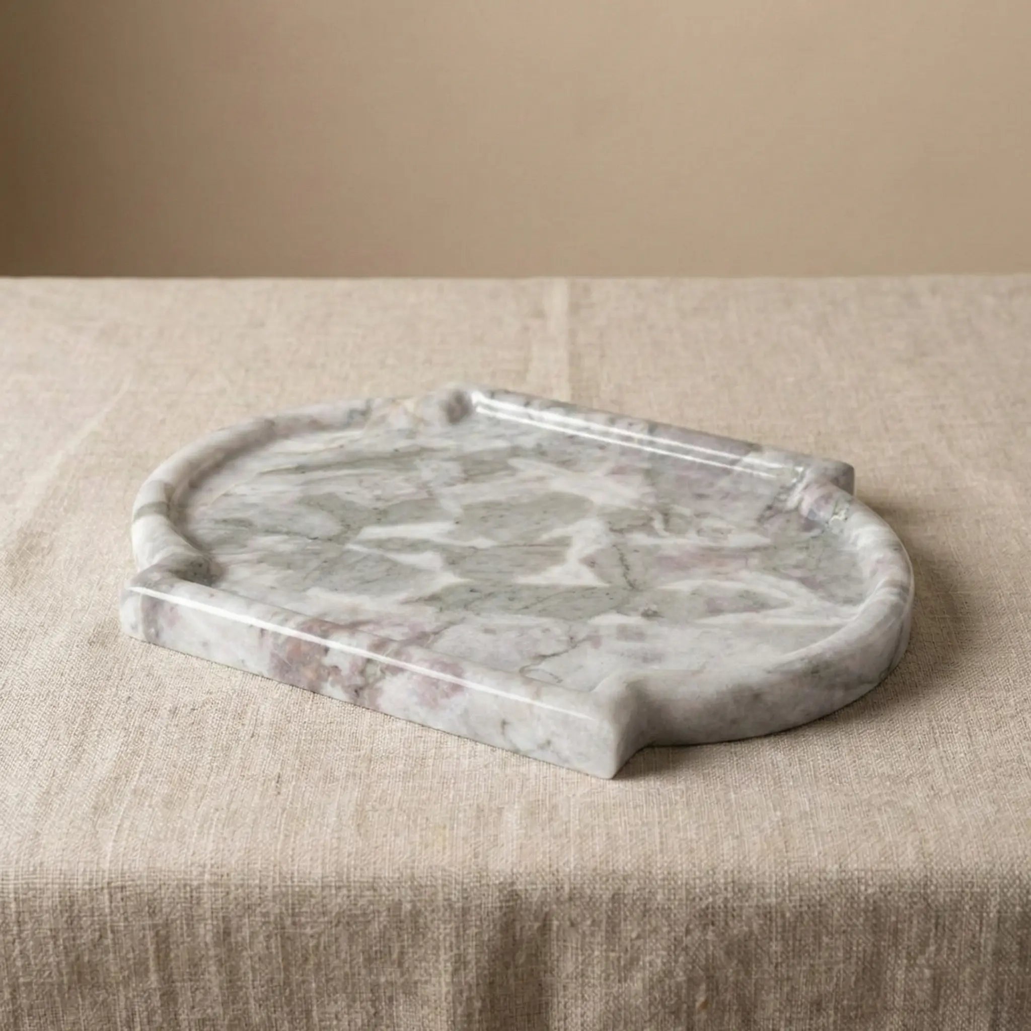 Nordic Marble Platter 100% natural grey stone tray with modern minimalist design