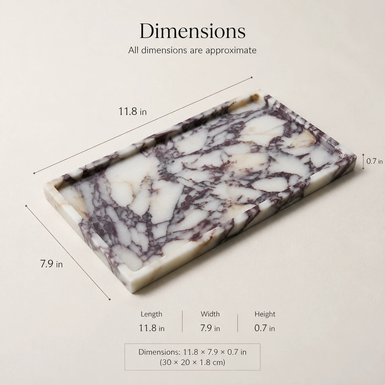Calacatta Viola Marble Tray — The Gallery Form